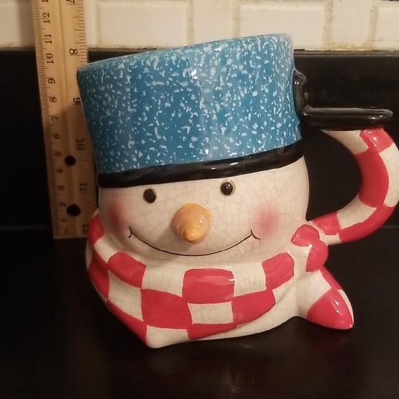 Hallmark Snowman Mug with Blue Hat and Red Scarf - Picture 1 of 3